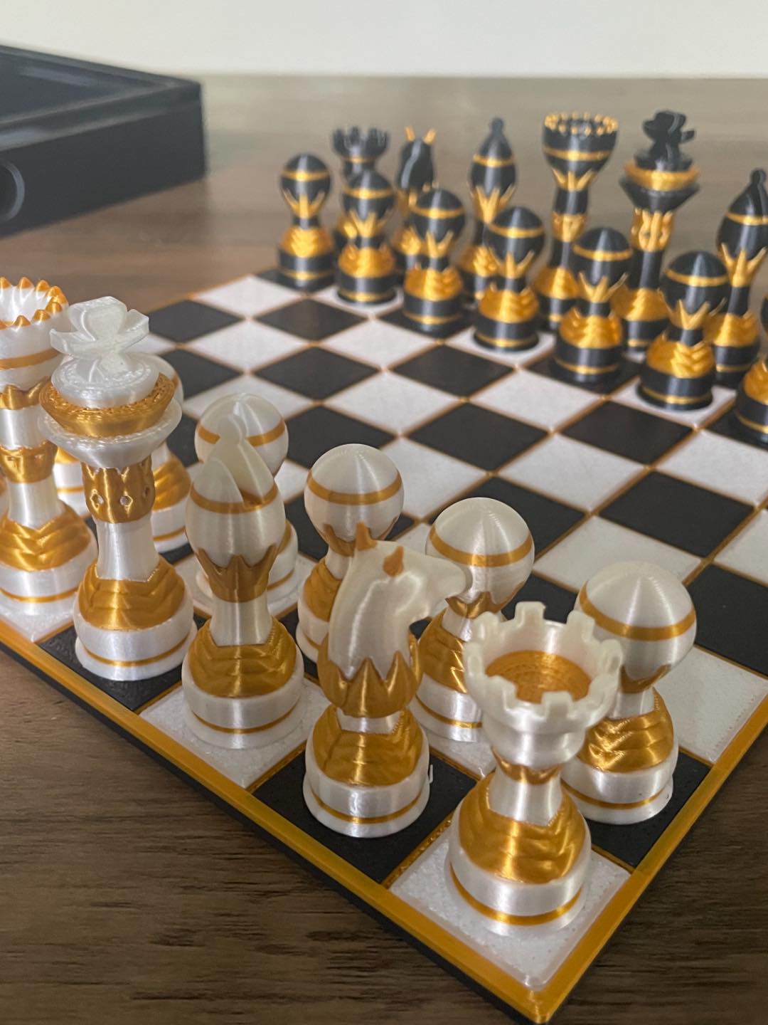 Luxury Gold & Pearl 3D Printed Chess Set (Pocket Size)