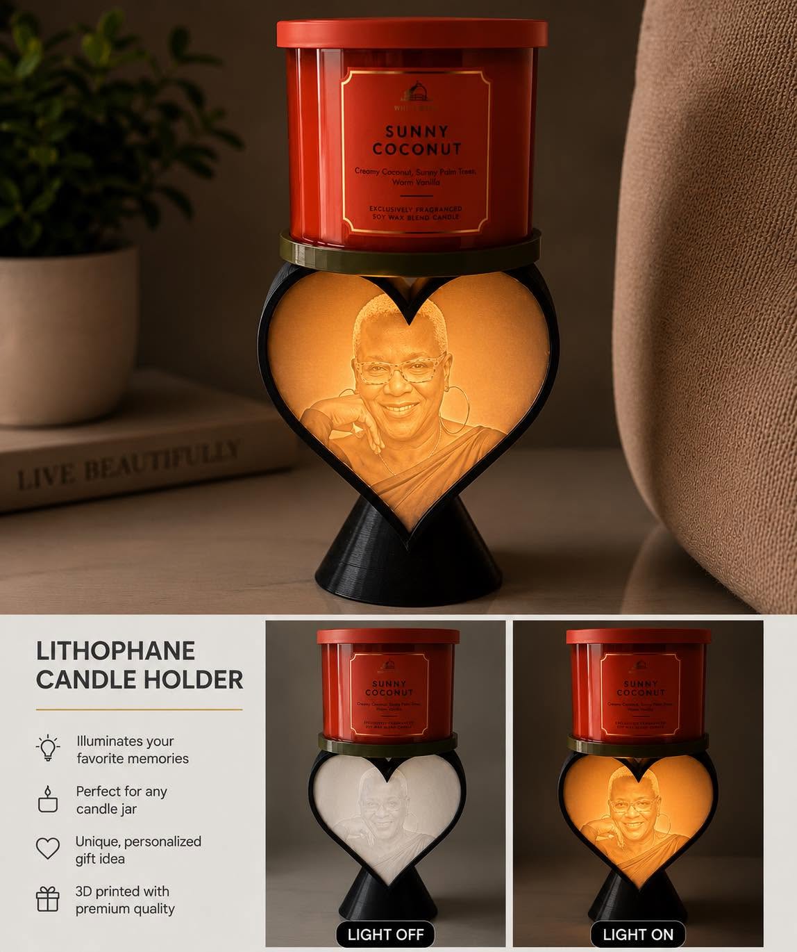 Lithophane Candle Holder